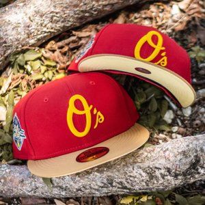 New Era Baltimore Orioles 59FIFTY Fitted Hat 50 Year Anniversary Patch